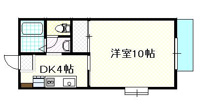 ビーライン南輝(1K/2階)の間取り写真