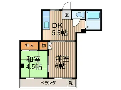 ファミールマツシマ(2DK/3階)の間取り写真