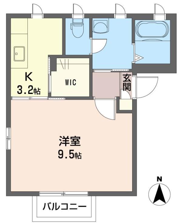 シティアVI(1K/2階)の間取り写真