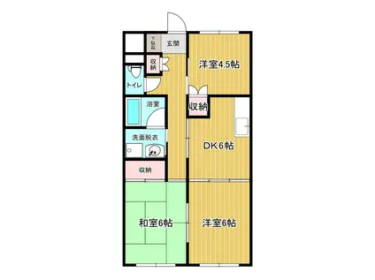 コーポ宝(3DK/3階)の間取り写真