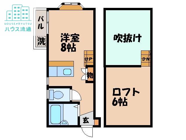 カーサヴェルデ梁川(ワンルーム/1階)の間取り写真