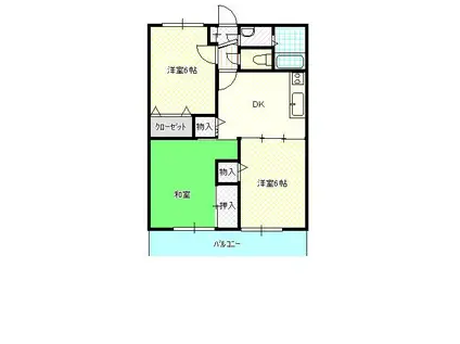 サンシティー勝間A棟(3DK/3階)の間取り写真