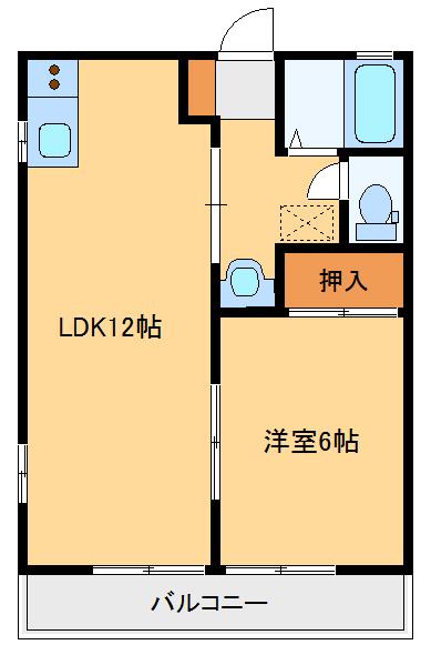 シャレシンフォニーA(1LDK/1階)の間取り写真