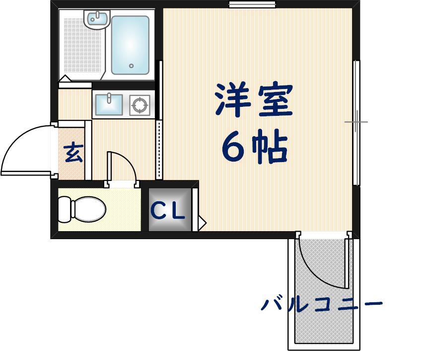雅ハイツII(1K/2階)の間取り写真