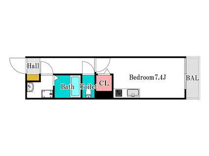 ガーデンプレイス(ワンルーム/2階)の間取り写真