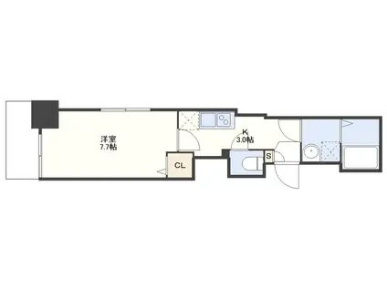 アーバス鍛冶屋町(1K/1階)の間取り写真