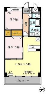 マーヴェラス(2LDK/5階)の間取り写真