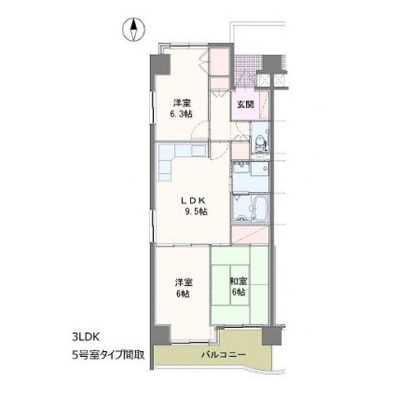 セントラルパレス(3LDK/10階)の間取り写真