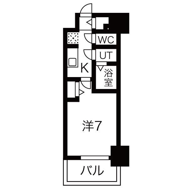 ファステートNAMBA華月(1K/11階)の間取り写真