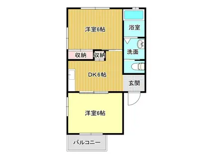 アマービレ佐鳴台(2DK/1階)の間取り写真