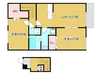 サザンクロスII番館(2LDK/2階)の間取り写真