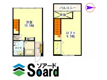 KSブロッコ(1LDK/3階)の間取り写真