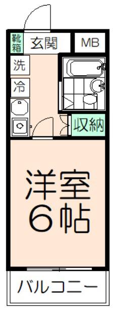 檜の森ハイツ(1K/2階)の間取り写真