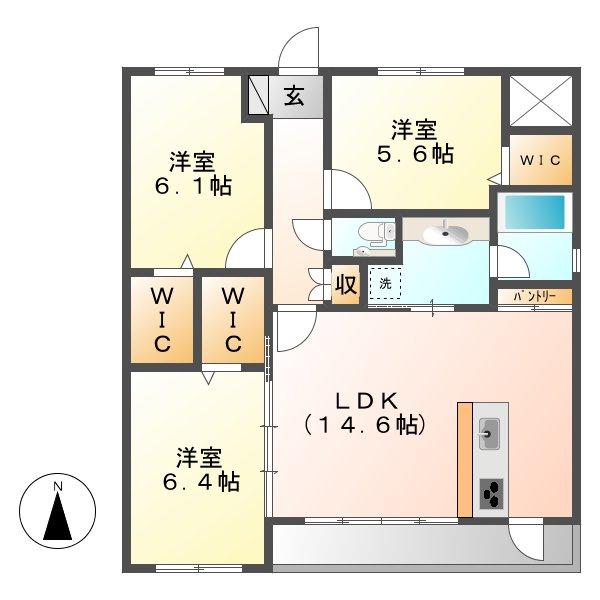 ビバリーグランディ(3LDK/3階)の間取り写真