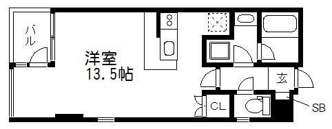 アーバネックス北大路(ワンルーム/3階)の間取り写真