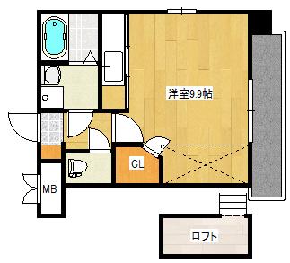 GRANXIA井口(ワンルーム/11階)の間取り写真