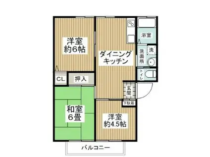 サンビレッヂ新和(3DK/1階)の間取り写真