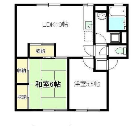 ソファレ土屋B(2LDK/2階)の間取り写真