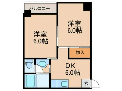 松恵ビル(2DK/4階)の間取り写真