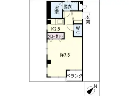 クレストG・Y(1K/3階)の間取り写真