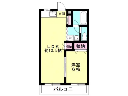 メゾンS・T(1LDK/2階)の間取り写真