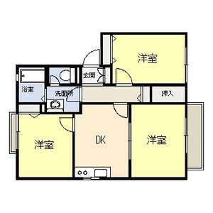 アンビション壱番館(3DK/2階)の間取り写真