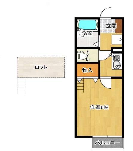 エルピソ(ワンルーム/2階)の間取り写真