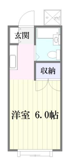 ヒルサイド西生田(ワンルーム/2階)の間取り写真
