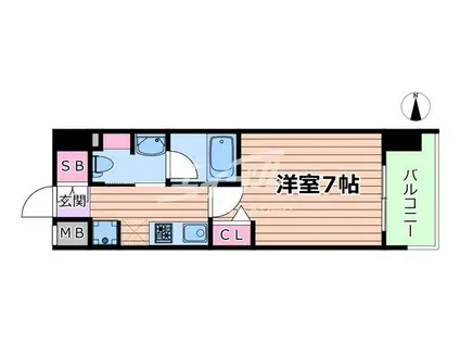 ルネフラッツ森小路駅前II(1K/10階)の間取り写真