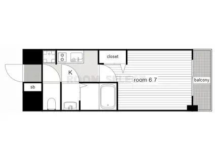 プレサンス鶴舞公園セラヴィ(1K/11階)の間取り写真