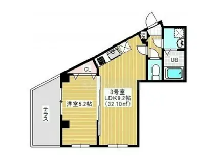 VERMILION(1LDK/1階)の間取り写真