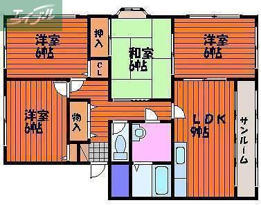 ドルチェ新保(4LDK/2階)の間取り写真