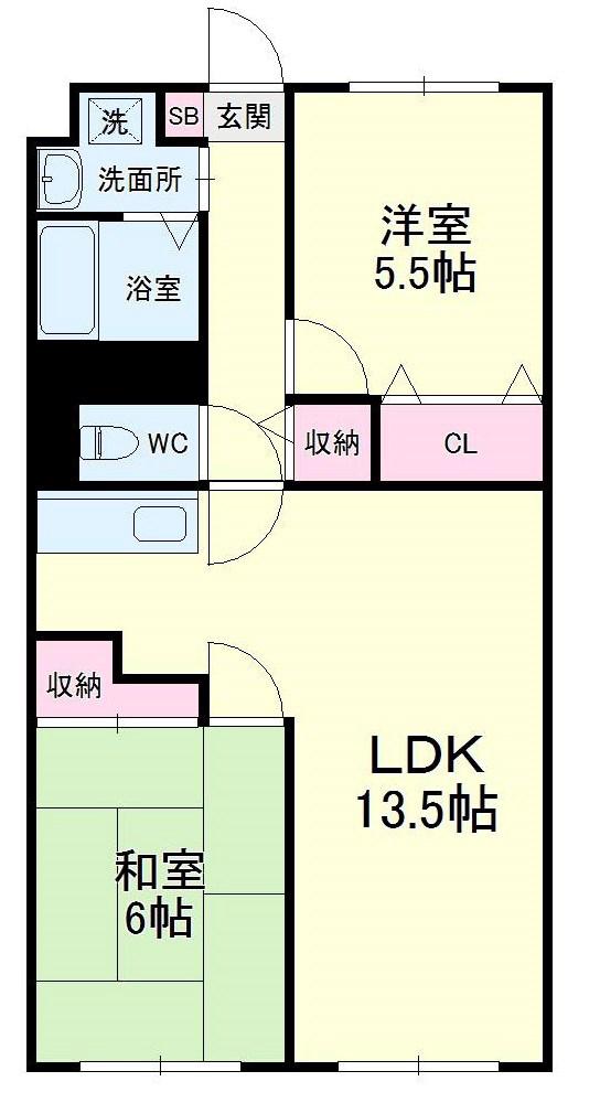 ランドRファースト(2LDK/3階)の間取り写真