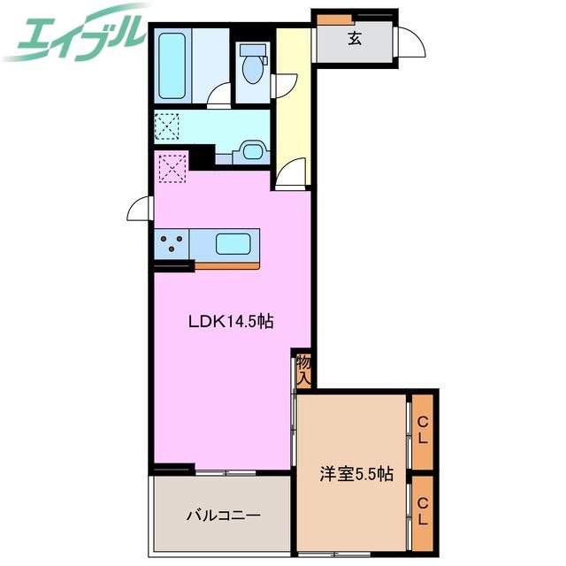 ディーシャンブル石塚町(1LDK/3階)の間取り写真