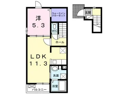 グレイスコートA(1LDK/2階)の間取り写真