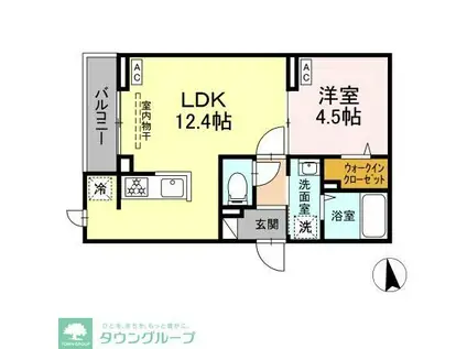 セレスティア東向島(1LDK/2階)の間取り写真