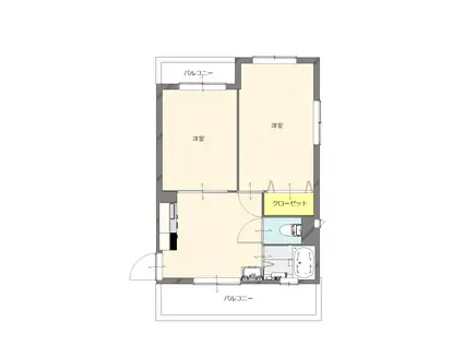 伸和コーポ(2DK/2階)の間取り写真