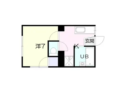 グリンピア・五月(1K/4階)の間取り写真