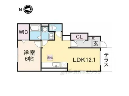 グリーン・エコーⅠ(1DK/1階)の間取り写真