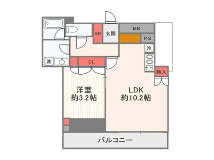 BRILLIA TOWER 池袋 ウエスト(1LDK/2階)の間取り写真