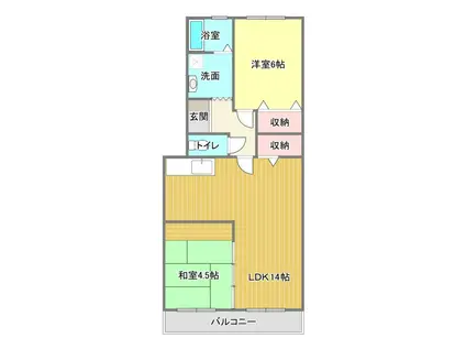 メローネINN(2LDK/2階)の間取り写真