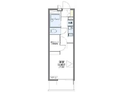 レオパレスシンシアII(1K/2階)の間取り写真