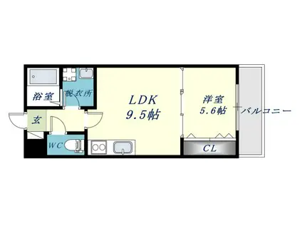 アート長瀬B(1LDK/1階)の間取り写真