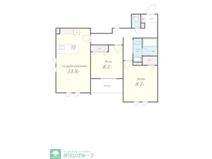 STADT NERIMA-KASUGACHO(2LDK/1階)の間取り写真