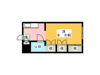 ラ・ヴェール原(ワンルーム/1階)の間取り写真