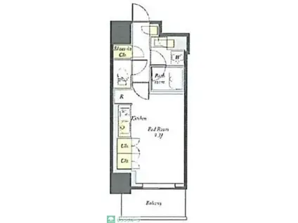 プライムメゾン板橋(ワンルーム/13階)の間取り写真