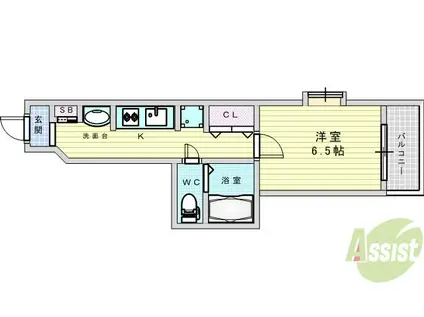 CASA MT東三国(1K/5階)の間取り写真
