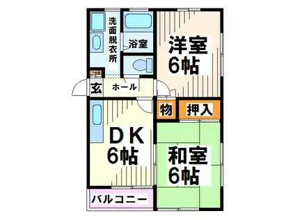 キャナルハイム(2DK/2階)の間取り写真