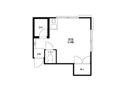 サウスポイント(ワンルーム/2階)の間取り写真