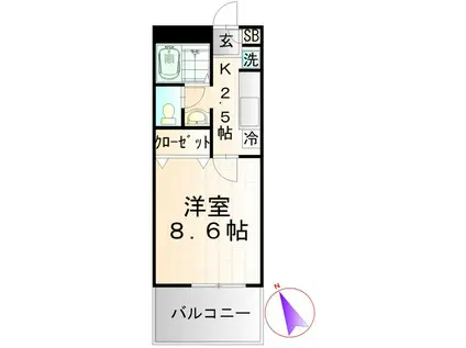 アヴリオ戸塚(1K/2階)の間取り写真